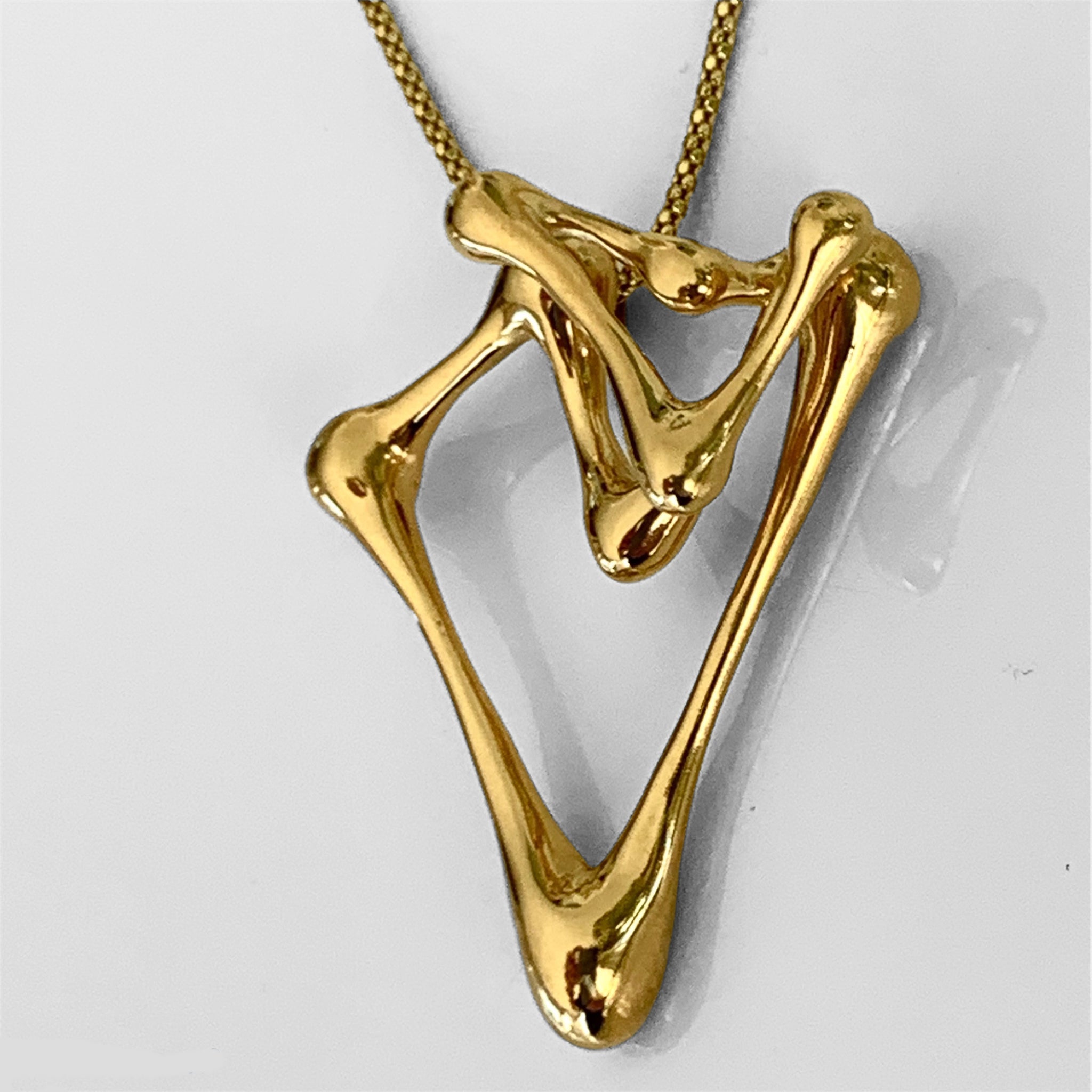 DNA 18K GOLD PLATED SILVER Double Heart Pendant
